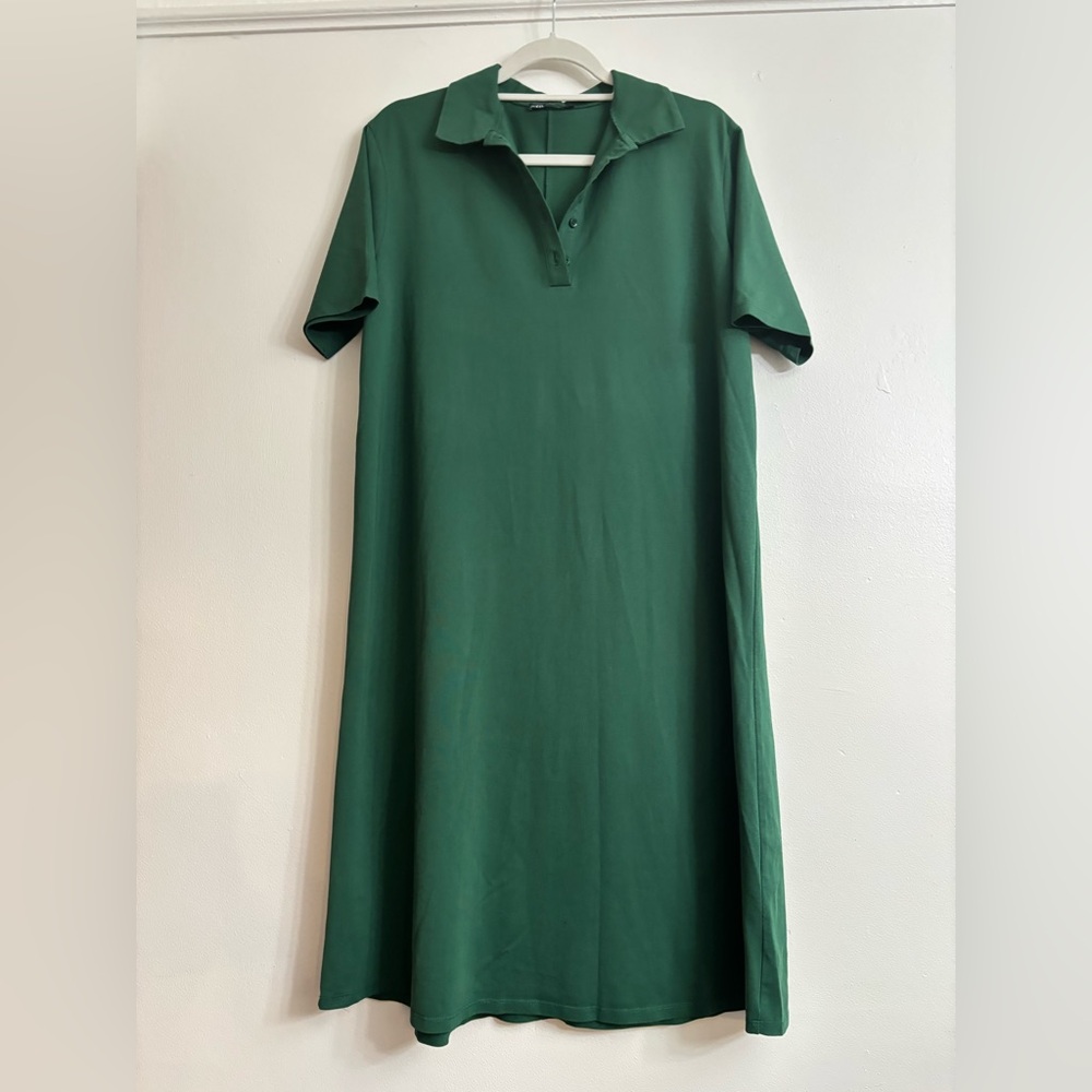 🌲 Zara Green Polo Dress